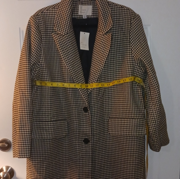 A New Day Black and Cream Houndstooth Coat - Picture 6 of 9